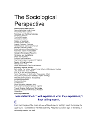 The Sociological Perspective