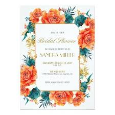 Bridal Shower Invitation Orange Flowers Zazzle Com Easy Flowers In 2020 Orange Wedding Invitations Orange Wedding Decorations Yellow Bridal Showers