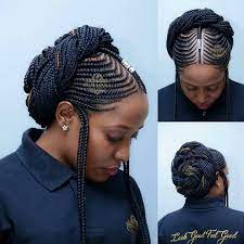 A straight half up hairstyle involves half of the hair (usually the top or sides) being pulled, tied, or pinned back, with the rest of the hair left out to hang down below the shoulders. Straight Up Side Braids Hairstyle Fulani Braids Hairstyles Bob Cut Box Braids Braids Hairstyles