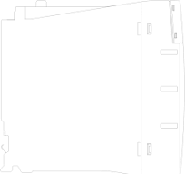 Mitsubishi MELSEC iQ-R PLC RJ71EN71 Ethernet COMM, side view ...