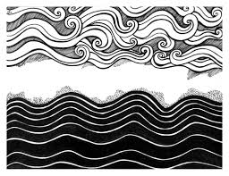 Black And White Ocean Wave Pattern Prints Drawings And Illustrations Wellenzeichnung