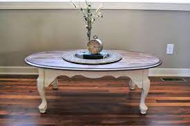 I'm a sucker for a fun diy project. Chalk Painted Annie Sloan Oval Coffee Table With Stained Top Natural Wood Top Table With Painted Legs Oval Accent Table Painted Table Coffee Table Painted Table Oval Coffee Tables