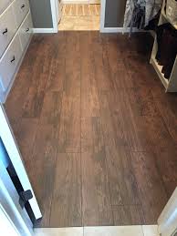 Finished Full View We Did Eventually Put A Bead Of Brown Caulk Around The Edges Floor Installation Cork Flooring Flooring