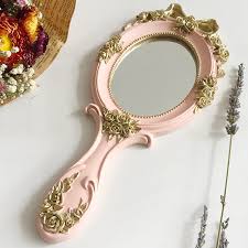 This magnificent art deco vanity/commode features burled macassar wood in a high gloss finish, with chrome accents and a mirror in the center. 1pcs Cute Creative Wooden Vintage Hand Mirrors Makeup Vanity Mirror Rectangle Hand Hold Cosmetic Mirror With Handle For Gifts Makeup Mirrors Aliexpress