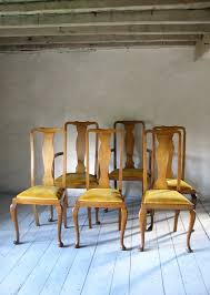 For Sale On 1stdibs Stunning 1930s Oak Dining Chairs With Vintage Color Velvet Mustard Covered Seats Decorative Chair Vintage Wooden Armchair Wooden Armchair