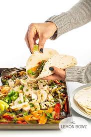Sheet Pan Chicken Fajitas The Lemon Bowl Recipe In 2020 Sheet Pan Recipes Fajitas Recipes