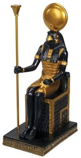 Sitting Horus Figurine Statue Sculpture Egypt Gold Leaf Painting Horus Ancient Egyptian