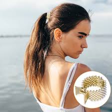 Amazon.com : HINZIC 3PCS 1.77Inch Rhinestone Crystal Bling Hair Claw Clips  Small Metal Shark Pearl Hair Barrettes High Ponytail Buckle Holder for ...