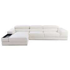 Choisir un canapé d'angle c'est faire de son salon une véritable œuvre d'art. Canape D Angle Gauche 4 5 Places En Cuir Blanc Chandler Maisons Du Monde