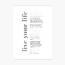 Live Your Life With Tecumseh Greys Poster By Typographytales Redbubble