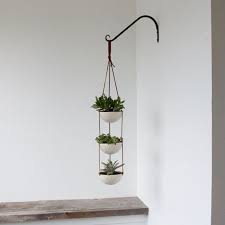 35 h x 14 w. 3 Tier Hanging Succulent Planter Geometric Faceted Or Smooth Finish Choose Hemp Or Leather Cording Hanging Plants Succulent Planter Hanging Plants Outdoor