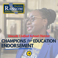 I'm delighted to receive the endorsement from Tivoli Walker and Allyson  Aranda, members of the Lincoln Unified School District Board of Trustees.  Their passion for advancing educational opportunities and supporting our  students