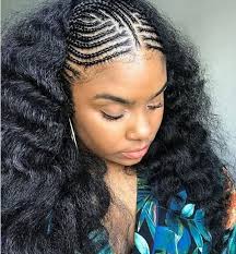 Braided Top With Open Wavy Sides Braids Hairstyles Pictures Natural Hair Styles Cornrow Hairstyles