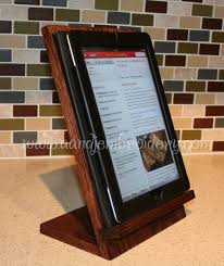 Handcrafted Wooden Ipad Tablet Recipe Stand Just Got One And Think I Might Be Giving Them As Gifts Too Diy Kitchen Gifts Wooden Ipad Stand Diy Ipad Stand