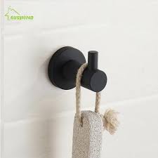 zwarte olie rubber verf zwart eenvoudige handdoek haak 304 rvs geborsteld wandmontage badkamer acce handdoek haken badkamer accessoires badkamer handdoek haken