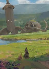 Giant Skeletons Far Away Fantasy Landscape Fantasy Concept Art Environmental Art