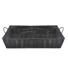 Check spelling or type a new query. Rectangular Synthetic Wicker Tray With Handles Extra Large Black The Lucky Clover Trading Co