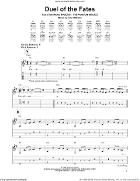 Williams Duel Of The Fates From Star Wars The Phantom Menace Sheet Music Easy For Guitar Solo Easy Tablature