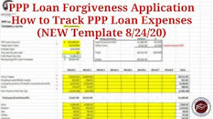 Ppp Loan Forgiveness Application How To Track Ppp Loan Expenses New Template 8 24 20 Youtube