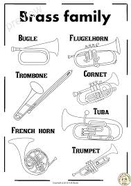 Brass Instruments Line Puzzles Anastasiya Multimedia Studio Instrument Families Brass Instruments Musical Instruments Drawing