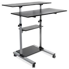 37 55 rolling stand up desk black mi 7972b 2. Mount It Mobile Standing Desk Height Adjustable Rolling Desk With 40 Wide Table Tops Overstock 29903055