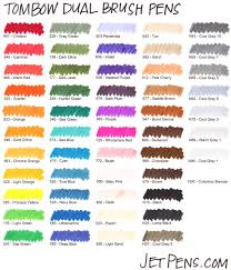 Tombow Pens Colour Chart