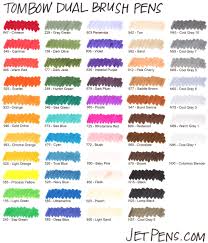 tombow pens colour chart