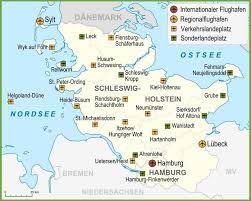 It is divided into 11 districts and four urban districts. Map Of Airports In Schleswig Holstein Schleswig Holstein Map Airport