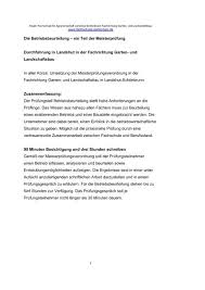 Egal ob beet, gehölz, wiese oder fußballplatz: 1 Die Betriebsbeurteilung Fachschule Fur Gartenbau