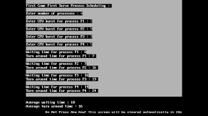 first come first serve fcfs process scheduling program