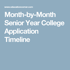 Month By Month Senior Year College Application Timeline College Application College Senior Year