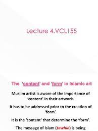 Creative process in islamic art. Lecture 4 Vcl155 The Content And Form Symmetry Semiotics