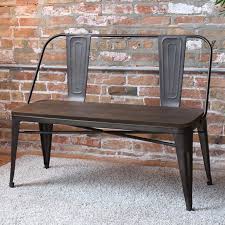 oregon metal and wood dining bench