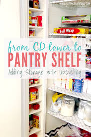 Pantry Storage Ideas Repurposing A Cd Tower Into A Pantry Shelf New cd dvd storage tower rack stand adjustable shelf black/white.