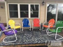 Prismatic Powders Powder Coated Refinished Metal Patio Chairs In 2020 Metal Patio Chairs Patio Chairs Vintage Metal Chairs