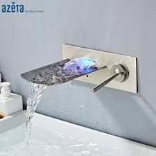 Waschbecken können aus keramik, marmor, naturstein oder metall bestehen. Wasserfall Wand Montiert Becken Wasserhahn Geburstetem Nickel Bad Becken Mischbatterien Buy Badewanne Wasserhahn Badewanne Upc Wasserhahn Bad Wasserhahn Product On Alibaba Com
