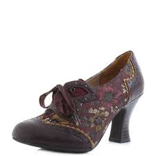 Details About Womens Ruby Shoo Daisy Russet Brown Cute Lace Up Heeled Shoes Shu Size