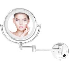 Coolguy Lighted Makeup Mirror Wall Mount Mirror Wall Vanity Mirror With 8 5 Inch 1x 10x Magnificati Wall Mounted Mirror Makeup Mirror With Lights Makeup Mirror