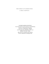 Pdf The Ethics Of Conducting E Mail Surveys