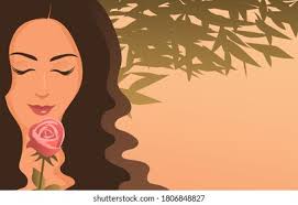 Woman Smelling Rose: Over 1,157 Royalty-Free Licensable Stock Illustrations  & Drawings