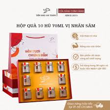 Hộp quà 10 hũ 70ml vị Nhân Sâm - Đỏ Đại Cát – Yến Sào An Toàn