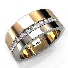 Mens Two Tone Diamond Wedding Ring Men Diamond Ring Mens Diamond Wedding Mens Rings Wedding Diamond