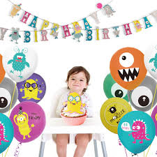 And monsters university party supplies! Little Monster Happy Birthday Banner Garland Decorations Boys Girls First Birthday Party Decoration Baby Shower Photo Backdrop Buy At The Price Of 3 59 In Aliexpress Com Imall Com