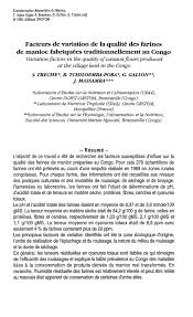 Pdf Facteurs De Variation De La Qualite Des Farines De Manioc Fabriquees Traditionnellement Au Congo Variation Factors In The Quality Of Cassava Flours Produced At The Village Level In The Congo