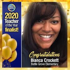 We are celebrating our 2020 BCPS Teacher of the Year finalists this week!  Bianca Crockett is a kindergarten teacher at Battle Grove Elementary. A  champion for all students, Ms. Crockett served as