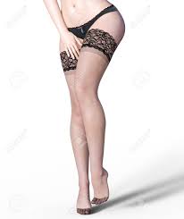 Panty and stocking japanese figurines toys yellow bases 2010 gainax geeks. Beautiful Long Slender Sexy Female Legs Black Panties And Stockings Beautiful Stock Photo Picture And Royalty Free Image Image 97707640