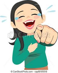 Woman laughing pointing finger. Illustration of woman laughing ...