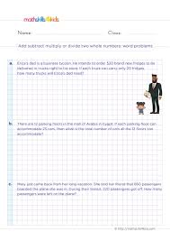 Multiplication and division word problems for class 4. Fifth Grade Math Worksheets With Answers Pdf Free Printable Math Worksheets For Grade 5