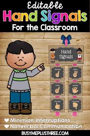 Hand Signals For The Classroom Burlap Chalkboard Signs Editable Classroom Management Strategies Teachers Classroom Classroom Hand Signals