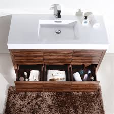 Click an image below to learn more. Bliss 48 Walnut Floor Mount Modern Bathroom Vanity